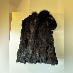 BCBG Paris Black Fur Vest